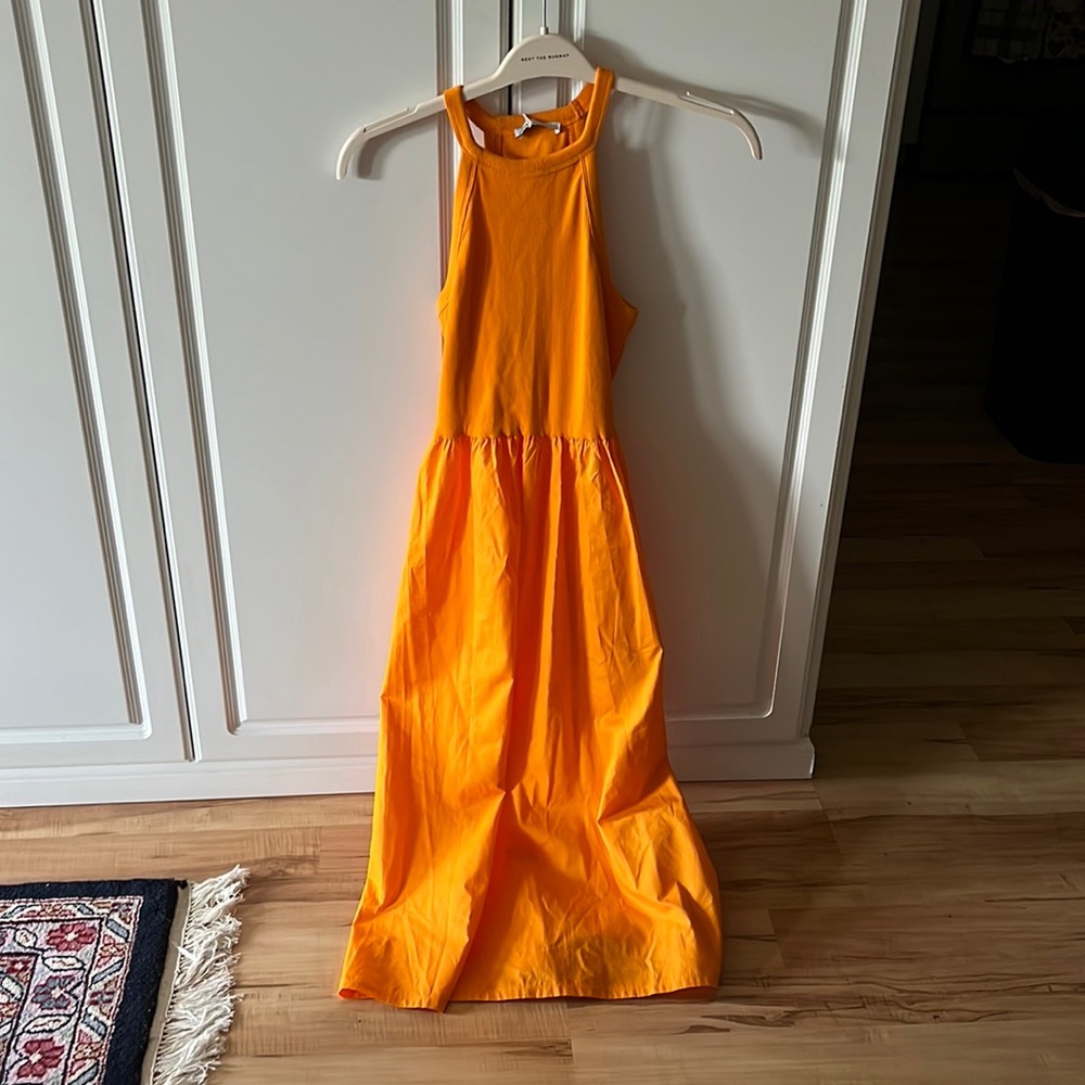 Orange Zara maxi summer dress